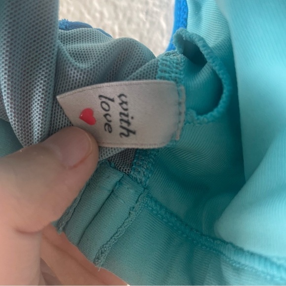 Lorna Jane Pink And Blue Logo Front Racerback Sports Bra - Picture 3 of 3